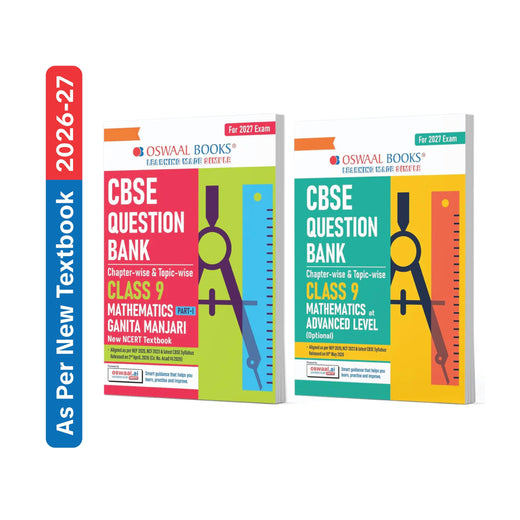 Oswaal CBSE Class 9 Mathematics Part 1 & 2 — Ganita Manjari Question Bank (Set of 2 Books)