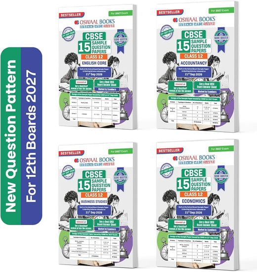 Oswaal CBSE Class 12 15 Sample Question Papers — Commerce Set of 4